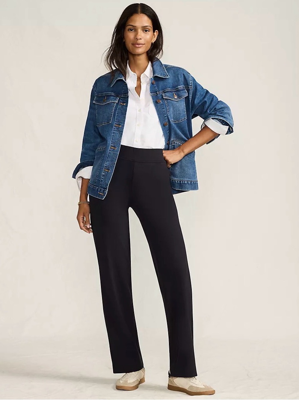 Lands' End Black Starfish Straight-Leg Women's Pants